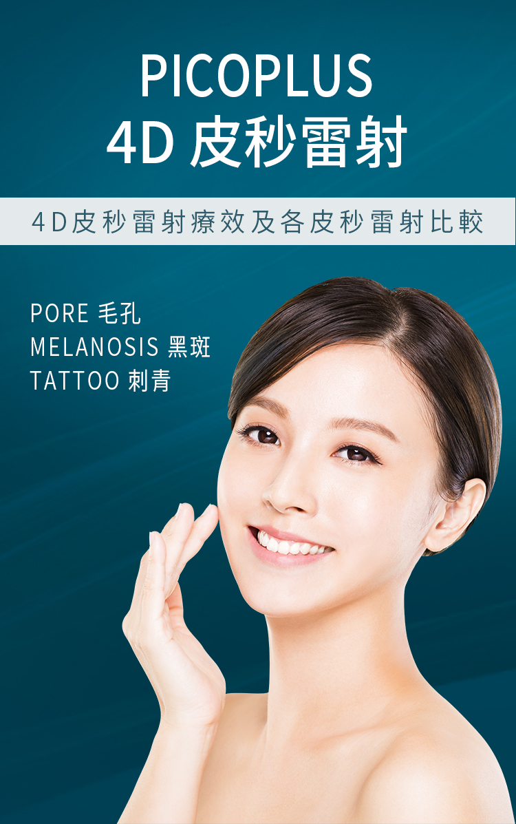 PICOPLUS 4D皮秒雷射 4D皮秒雷射療效以及比較 pore毛孔 melanosis黑斑 tattoo刺青